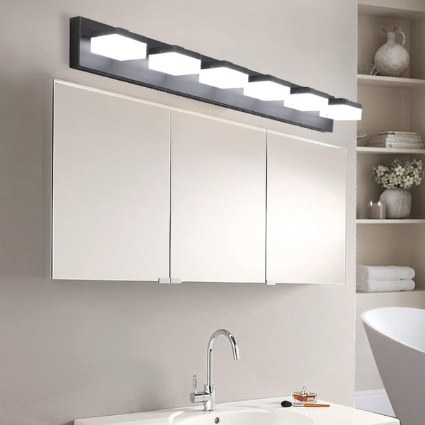 English Elm New Six Globe Frosted LED Vanity Light Matte Black Iron Bath Bar Fixture W1340110609