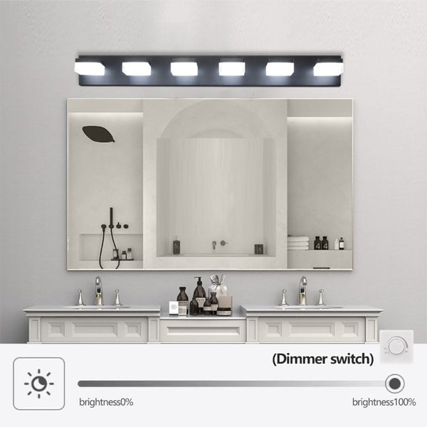 English Elm New Six Globe Frosted LED Vanity Light Matte Black Iron Bath Bar Fixture W1340110609
