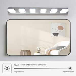 English Elm Same Chrome Six Globe LED Vanity Light Bar Sleek Acrylic Shades for Bathroom Mirrors W1340110610