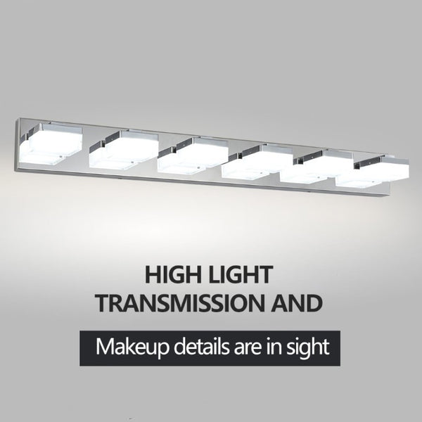 English Elm Same Chrome Six Globe LED Vanity Light Bar Sleek Acrylic Shades for Bathroom Mirrors W1340110610