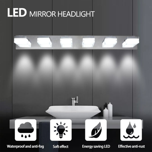 English Elm Same Chrome Six Globe LED Vanity Light Bar Sleek Acrylic Shades for Bathroom Mirrors W1340110610