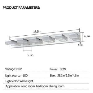 English Elm Same Chrome Six Globe LED Vanity Light Bar Sleek Acrylic Shades for Bathroom Mirrors W1340110610