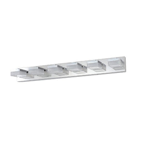 English Elm Same Chrome Six Globe LED Vanity Light Bar Sleek Acrylic Shades for Bathroom Mirrors W1340110610