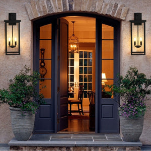 English Elm New Lantern Wall Sconce Iron Frosted Glass Farmhouse Exterior Porch Fixture W1340119951