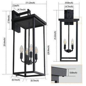English Elm New Lantern Wall Sconce Iron Frosted Glass Farmhouse Exterior Porch Fixture W1340119951