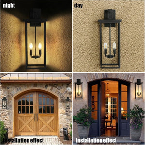 English Elm New Lantern Wall Sconce Iron Frosted Glass Farmhouse Exterior Porch Fixture W1340119951