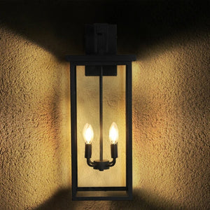 English Elm New Lantern Wall Sconce Iron Frosted Glass Farmhouse Exterior Porch Fixture W1340119951
