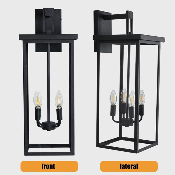 English Elm New Lantern Wall Sconce Iron Frosted Glass Farmhouse Exterior Porch Fixture W1340119951