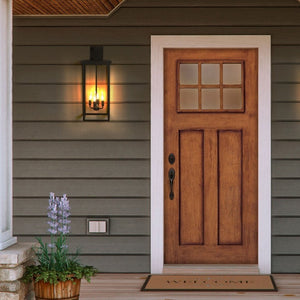 English Elm 4-Light Outdoor Wall Sconce Wrought Iron Lantern with Frosted Glass Farmhouse Porch W1340119953