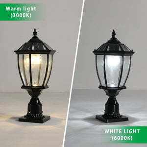 English Elm 20(H 20\(H) Solar LED Outdoor Lantern Vintage Glass Panel Pathway Garden Light 2 Pack Black W1340133338