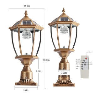 English Elm 20(H 20\(H) Solar LED Outdoor Lantern Vintage Glass Panel Pathway Garden Light 2 Pack Bronze W1340133341