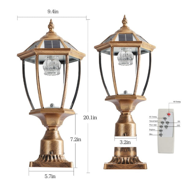 English Elm 20(H 20\(H) Solar LED Outdoor Lantern Vintage Glass Panel Pathway Garden Light 2 Pack Bronze W1340133341