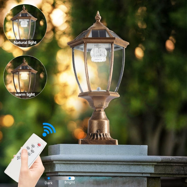 English Elm 20(H 20\(H) Solar LED Outdoor Lantern Vintage Glass Panel Pathway Garden Light 2 Pack Bronze W1340133341