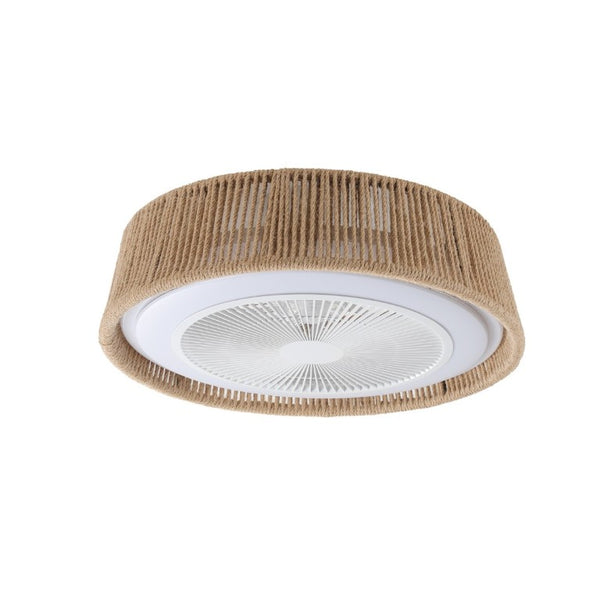 English Elm New Coastal Rope and Acrylic Ceiling Fan with LED Light Remote Dimmable for Bedroom W1340137055