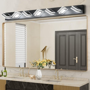 English Elm New Matte Black Seven Head LED Vanity Bar Light for Modern Bathroom Walls W1340142518