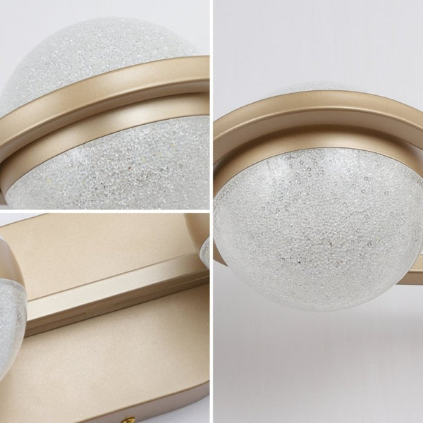 English Elm New Four Globe Vanity Light Champagne Gold Mid Century Modern LED Bathroom Wall Fixture W134067503