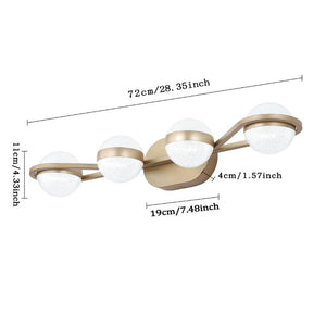 English Elm New Four Globe Vanity Light Champagne Gold Mid Century Modern LED Bathroom Wall Fixture W134067503