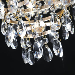 English Elm New K9 Crystal Tiered Chandelier Gold Frame Foyer Dining Room Ambient Light W1340P143189