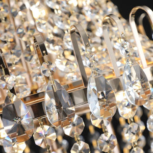 English Elm New K9 Crystal Tiered Chandelier Gold Frame Foyer Dining Room Ambient Light W1340P143189