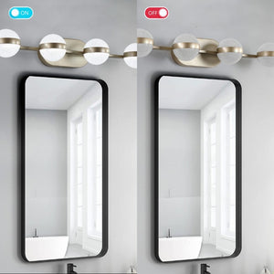 English Elm 43 Inch Champagne Gold Vanity Light Six Globe LED Acrylic Shades for Bathroom Mirror Brushed Gold W1340P143676
