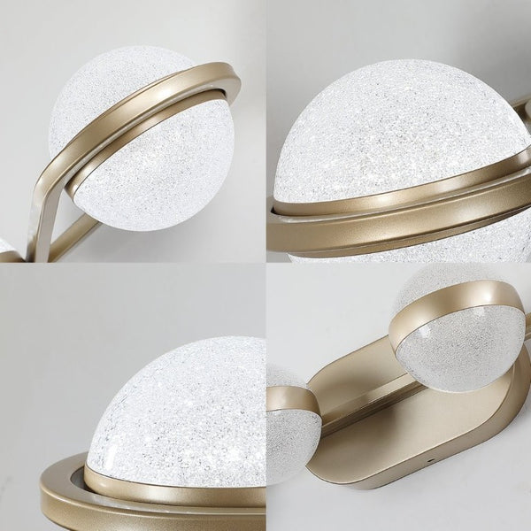 English Elm 43 Inch Champagne Gold Vanity Light Six Globe LED Acrylic Shades for Bathroom Mirror Brushed Gold W1340P143676