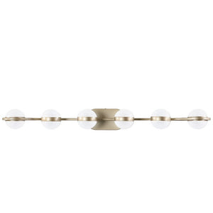 English Elm 43 Inch Champagne Gold Vanity Light Six Globe LED Acrylic Shades for Bathroom Mirror Brushed Gold W1340P143676