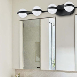 English Elm 43 Inch Champagne Gold Vanity Light Six Globe LED Acrylic Shades for Bathroom Mirror Black W1340P143680