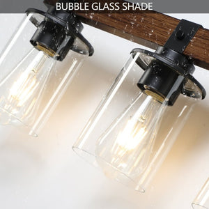English Elm New Five Light Metal Wood Vanity Bar Fixture Farmhouse Industrial Bathroom Wall W1340P155972
