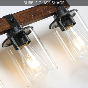English Elm New Six Light Metal Wood Vanity Bar Fixture for Farmhouse Industrial Bathroom Walls W1340P155974