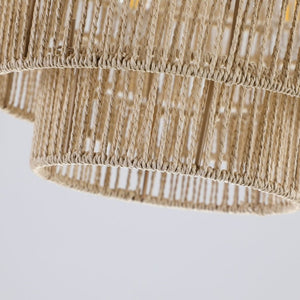 English Elm Bohemian Rattan Wicker Five Tier Chandelier Pendant Light for Living Room Dining W1340P155977
