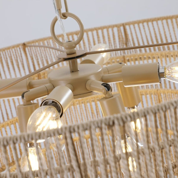 English Elm Bohemian Rattan Wicker Five Tier Chandelier Pendant Light for Living Room Dining W1340P155977
