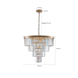 English Elm 24 Inch Four Tier K9 Crystal Chandelier French Gold Iron Frame for Dining Foyer W1340P188544