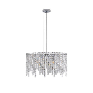 English Elm 24 Inch K9 Crystal Tiered Round Chandelier Chrome Iron Frame Foyer Dining Room W1340P189437