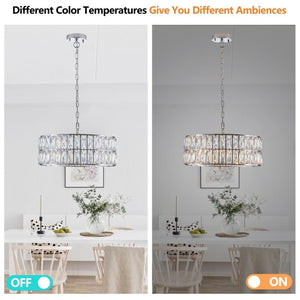 English Elm W1340p189507/L005018-D450-P6c)18 K9 Crystal Drum Chandelier 6-Light Iron Pendant for Dining Chrome W1340P189448