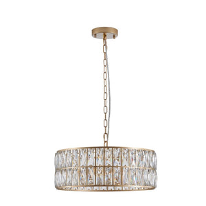 English Elm W1340p189507/L005018-D450-P6c)18 K9 Crystal Drum Chandelier 6-Light Iron Pendant for Dining Gold W1340P189450