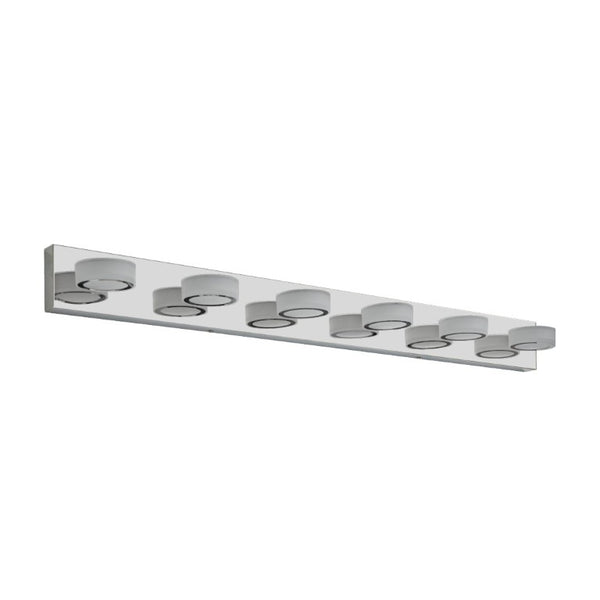 English Elm New Six Light LED Vanity Bar Stainless Steel Frosted Acrylic Bathroom Mirror Wall Fixture Chrome - A W1340P197020