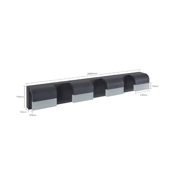 English Elm Modern Matte Black 4-Light LED Vanity Bar Acrylic Diffused Glow for Bathrooms Black - A W1340P197025