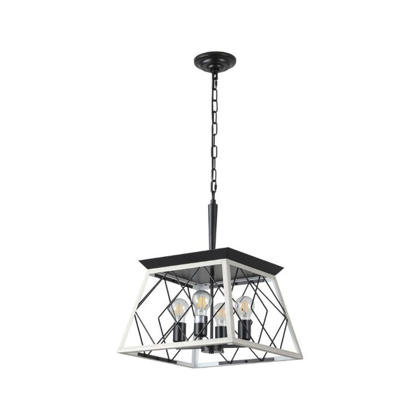English Elm Same 4-Light Farmhouse Chandelier Iron Cage Rustic Dining Room Pendant Fixture W1340P206640