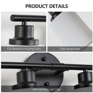 English Elm 31" Five Globe Frosted Glass Vanity Light Matte Black Iron Bar Bathroom Wall Fixture W1340P206694