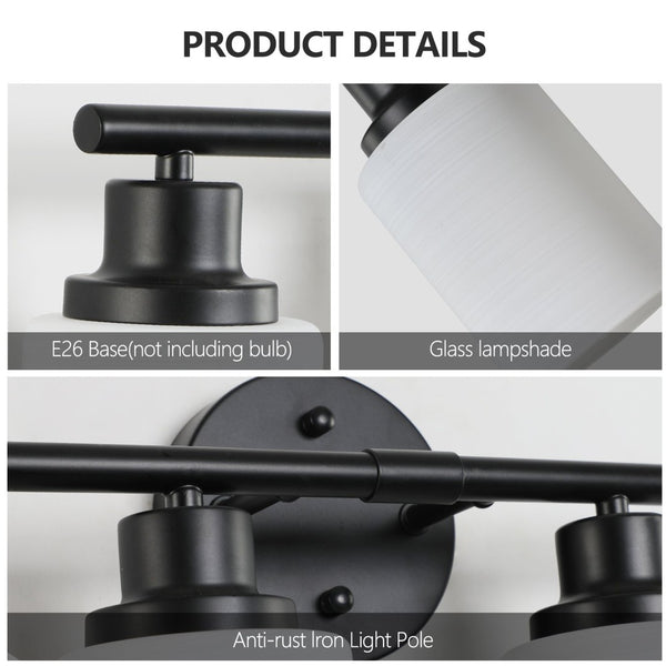 English Elm 31" Five Globe Frosted Glass Vanity Light Matte Black Iron Bar Bathroom Wall Fixture W1340P206694