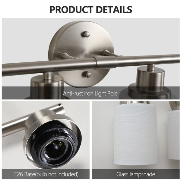 English Elm 39 Inch Six Globe Brushed Nickel Vanity Bar Light with Frosted Diffusing Shades W1340P206699