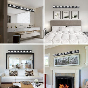 English Elm 52 Inch Matte Black LED Vanity Light Eight Globe Acrylic Shades Dimmable Bathroom Wall Fixture W1340P206804