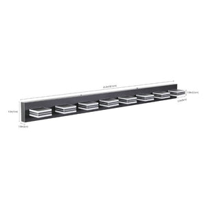 English Elm 52 Inch Matte Black LED Vanity Light Eight Globe Acrylic Shades Dimmable Bathroom Wall Fixture W1340P206804