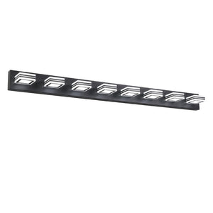 English Elm 52 Inch Matte Black LED Vanity Light Eight Globe Acrylic Shades Dimmable Bathroom Wall Fixture W1340P206804