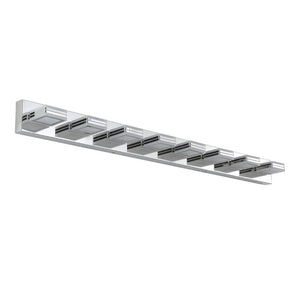 English Elm 52 Inch Chrome Eight Head LED Vanity Light with Square Acrylic Shades for Bathroom Mirror W1340P206809
