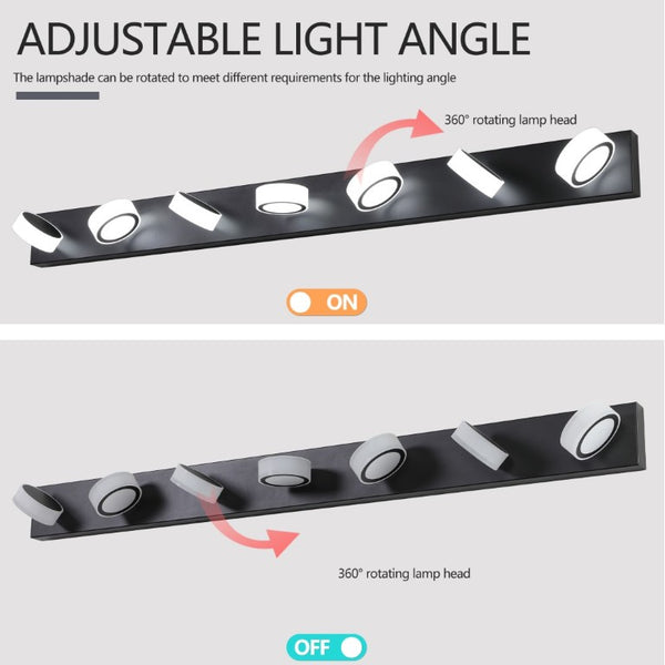 English Elm 52 Inch 7 Globe LED Vanity Light Matte Black Iron Frame Dimmable Bathroom Wall Bar W1340P206813