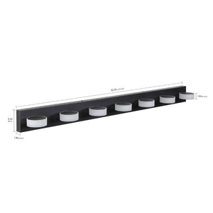 English Elm 52 Inch 7 Globe LED Vanity Light Matte Black Iron Frame Dimmable Bathroom Wall Bar W1340P206813
