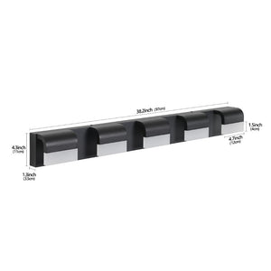 English Elm Modern Matte Black Five Light LED Vanity Bar Daylight Glow for Bathroom Mirror W1340P206819