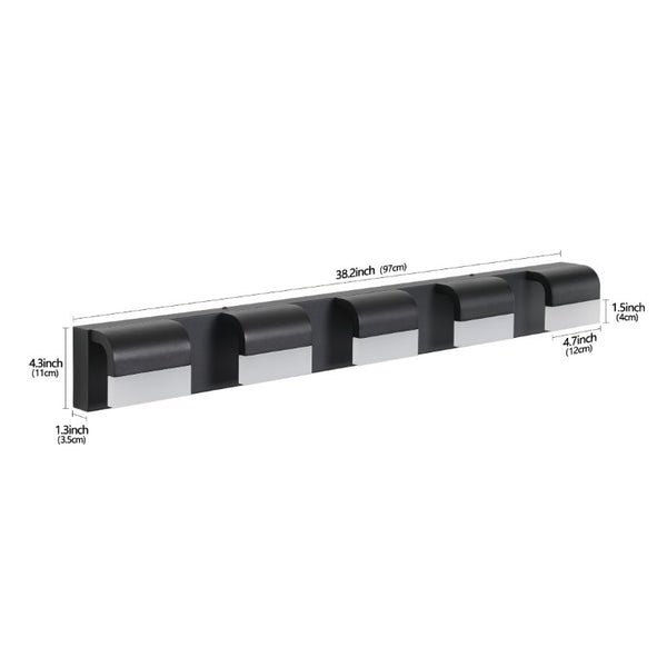 English Elm Modern Matte Black Five Light LED Vanity Bar Daylight Glow for Bathroom Mirror W1340P206819