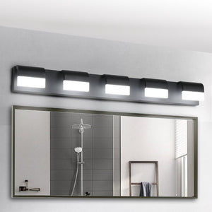 English Elm Modern Matte Black Five Light LED Vanity Bar Daylight Glow for Bathroom Mirror W1340P206819